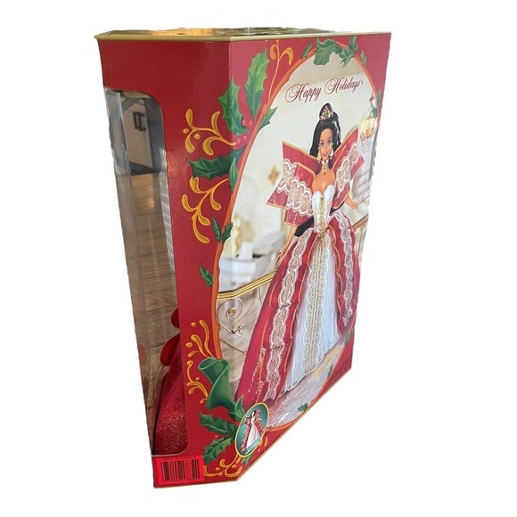 RARE 1997 Misprint Green Eyes Holiday Barbie Happy Holidays Gold Special Edition - Picture 6 of 10